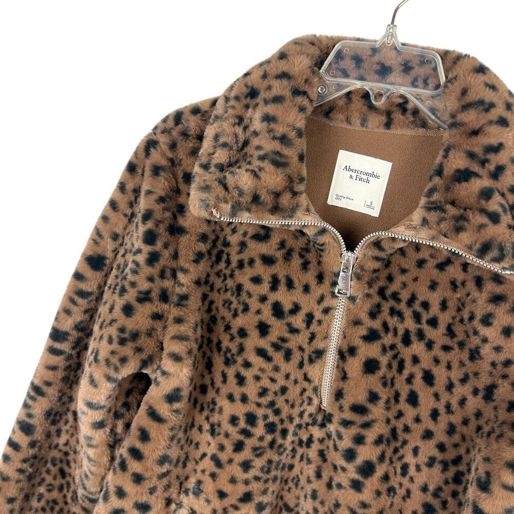 Abercrombie And Fitch Leopard Print Brown Faux Fu… - image 3